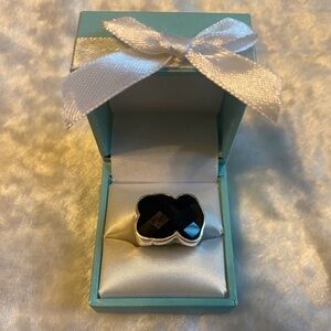 ☘️925 TOUS Onyx Bear Sterling Silver Cocktail Ring